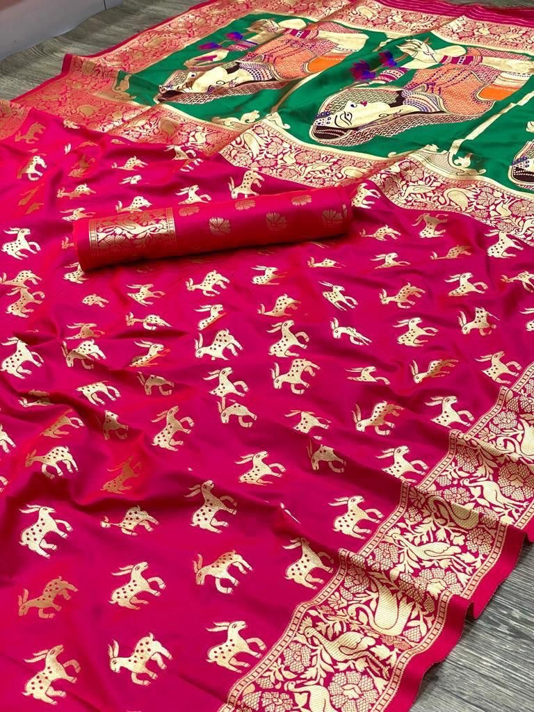 Women Banarasi Woven Saree Paithani