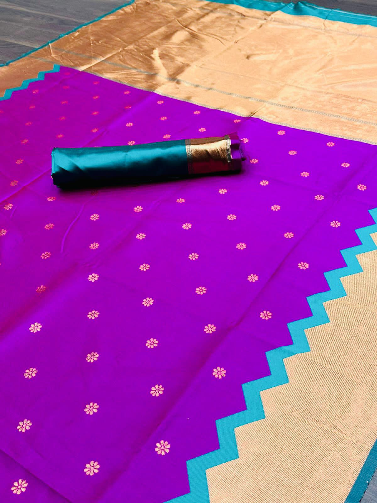 Dark Purple Kanjivaram Silk Saree