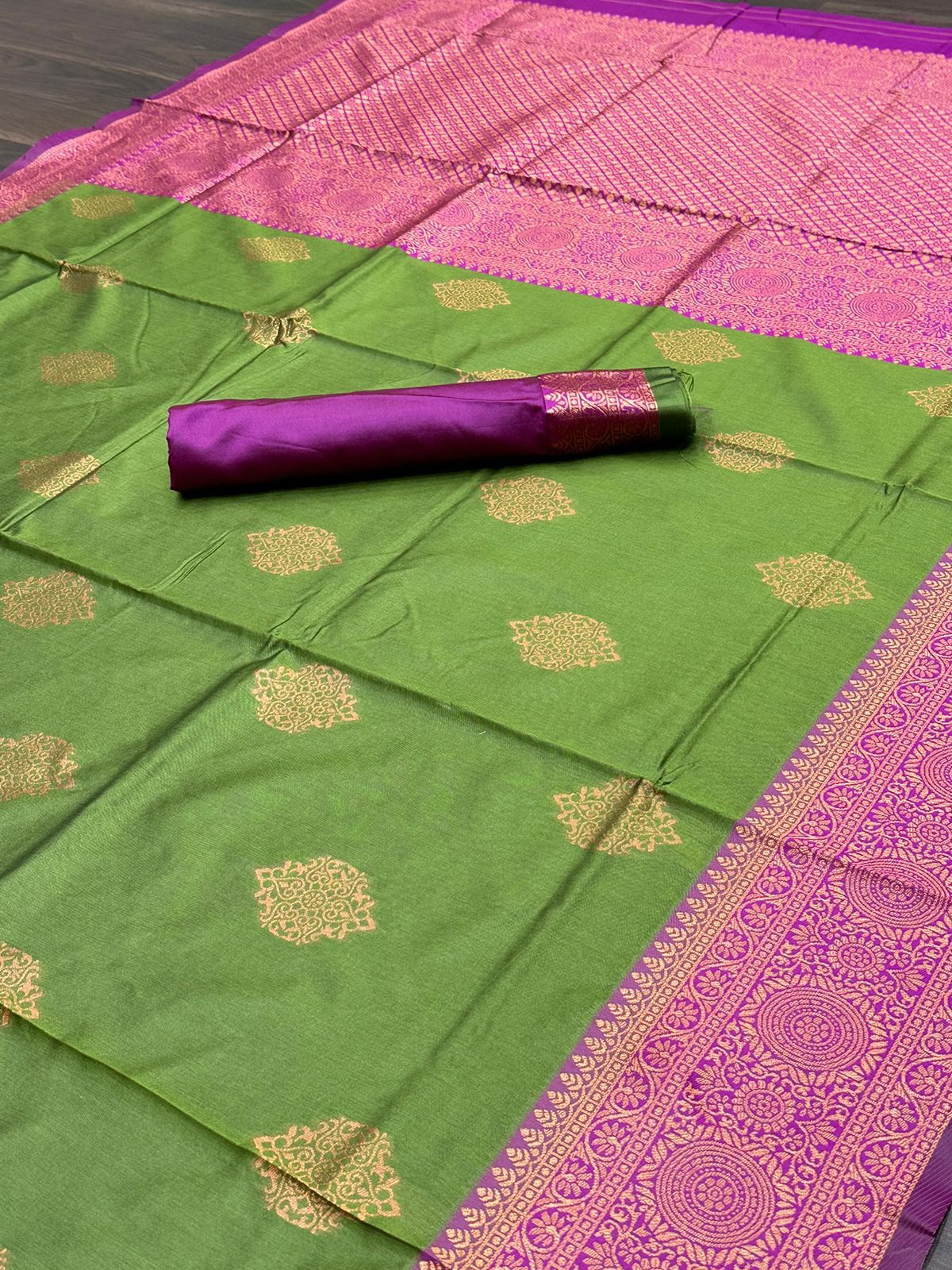 Dark Green Banarasi Silk Saree