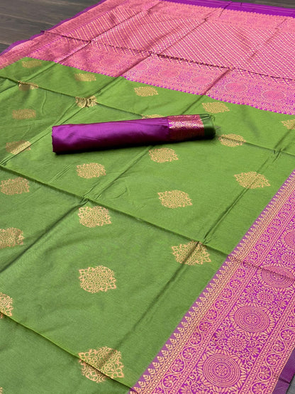 Dark Green Banarasi Silk Saree