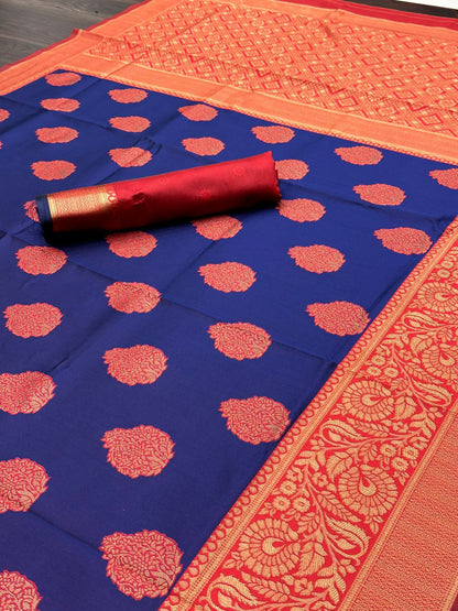 Royal Blue Banarasi Silk Saree