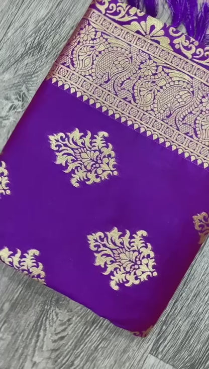 Pure Silk With Pure Zari Weaving Purple Saree