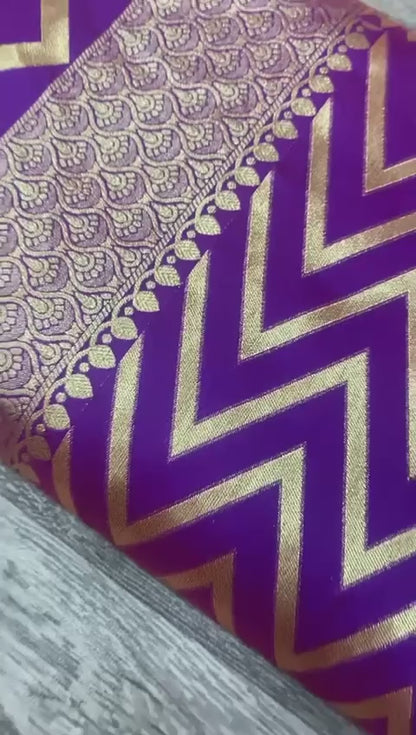 Purple Banarasi Woven Saree Paithani